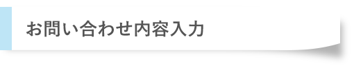 お問い合わせ内容入力